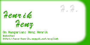 henrik henz business card